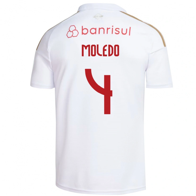 Danxen Kinderen Rodrigo Moledo #4 Wit Rood Uitshirt Uittenue 2026/27 T-Shirt België