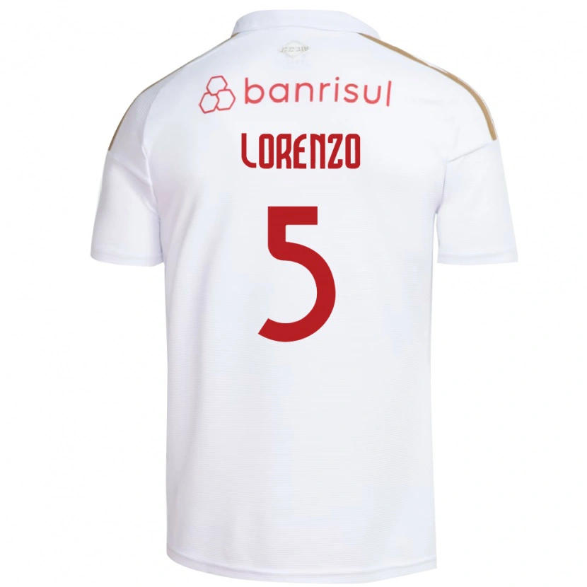 Danxen Kinderen Lorenzo Farias Vaghetti #5 Wit Rood Uitshirt Uittenue 2026/27 T-Shirt België