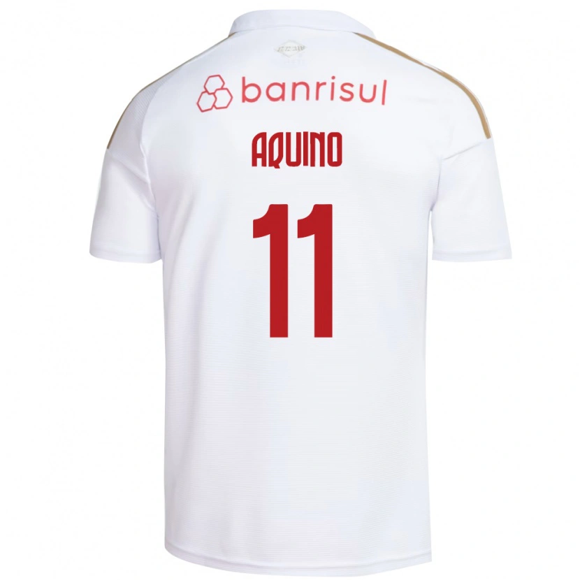 Danxen Kinderen Belén Aquino #11 Wit Rood Uitshirt Uittenue 2026/27 T-Shirt België