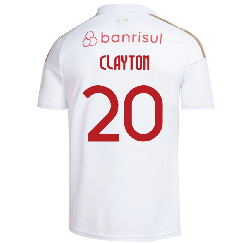 Danxen Kinderen Clayton Sampaio Pereira #20 Wit Rood Uitshirt Uittenue 2026/27 T-Shirt België