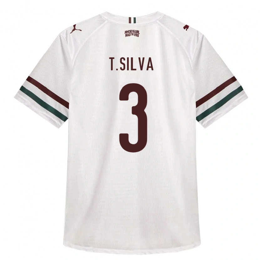 Danxen Kinderen Thiago Silva #3 Wit Groen Bordeaux Rood Uitshirt Uittenue 2026/27 T-Shirt België