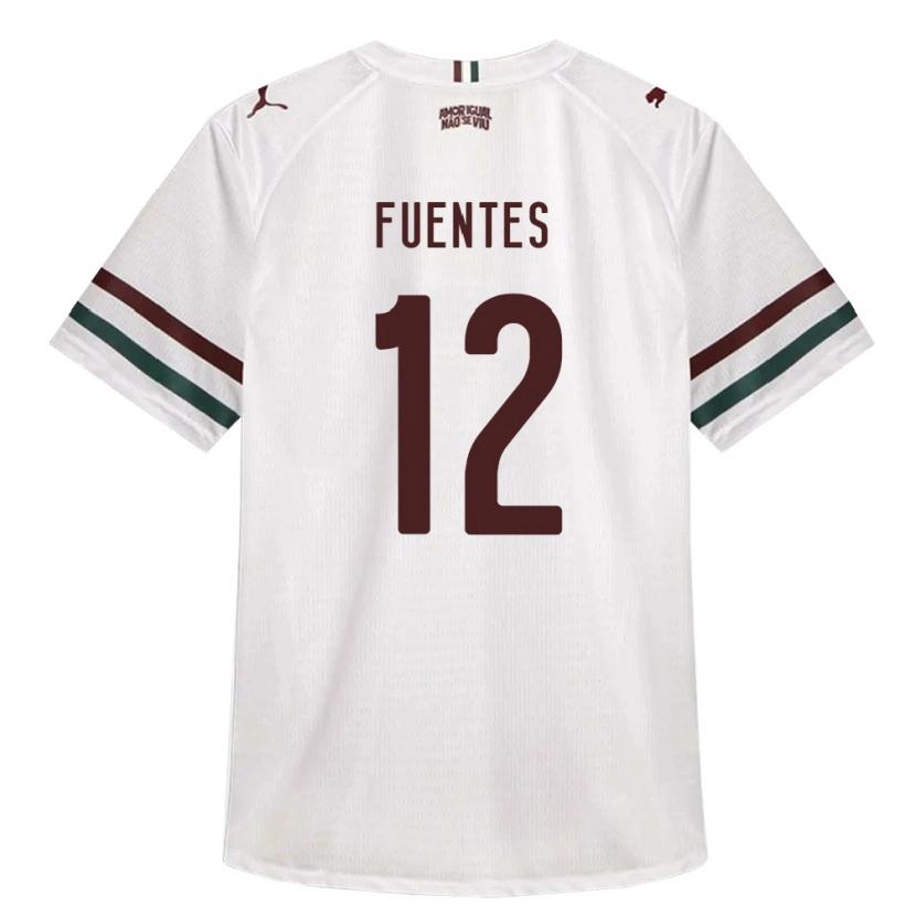 Danxen Kinderen Gabriel Fuentes #12 Wit Groen Bordeaux Rood Uitshirt Uittenue 2026/27 T-Shirt België