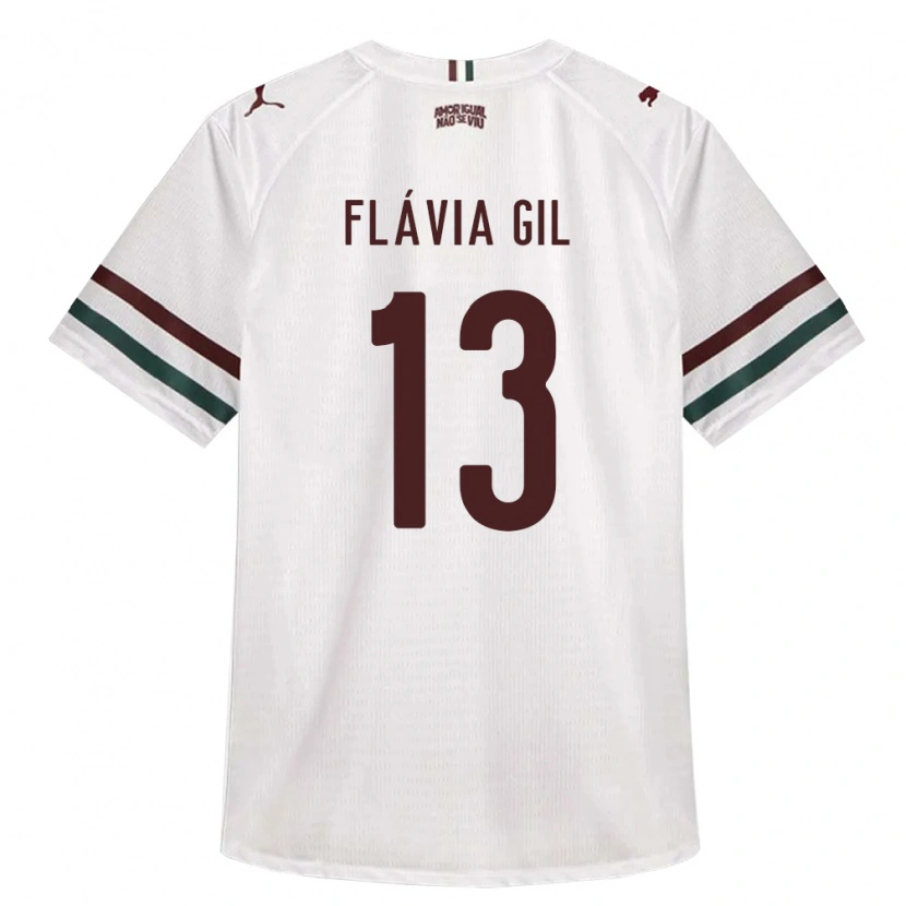 Danxen Kinderen Flávia Gil #13 Wit Groen Bordeaux Rood Uitshirt Uittenue 2026/27 T-Shirt België