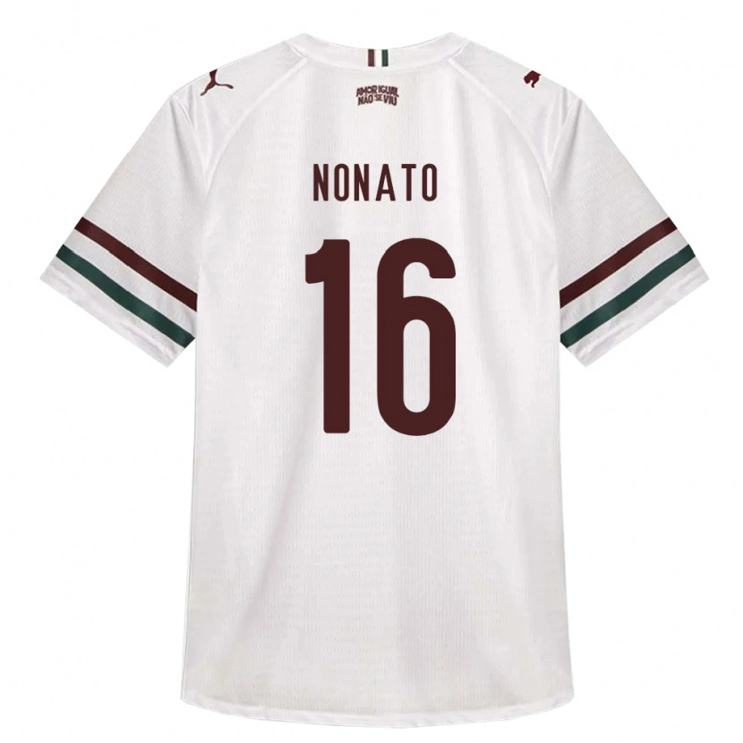 Danxen Kinderen Gustavo Nonato Santana #16 Wit Groen Bordeaux Rood Uitshirt Uittenue 2026/27 T-Shirt België