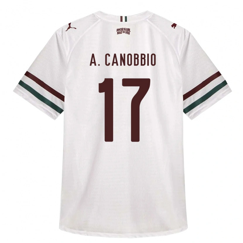 Danxen Kinderen Agustín Canobbio #17 Wit Groen Bordeaux Rood Uitshirt Uittenue 2026/27 T-Shirt België