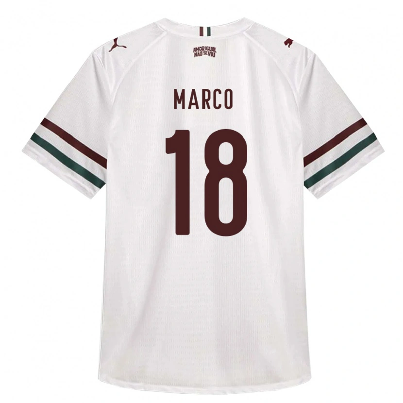 Danxen Kinderen Marco Antonio De Sousa Medeiros #18 Wit Groen Bordeaux Rood Uitshirt Uittenue 2026/27 T-Shirt België