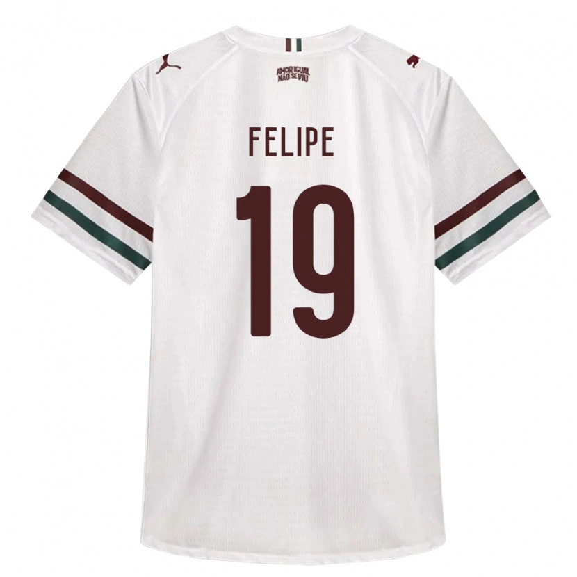 Danxen Kinderen Felipe Gustavo Araujo Sousa #19 Wit Groen Bordeaux Rood Uitshirt Uittenue 2026/27 T-Shirt België