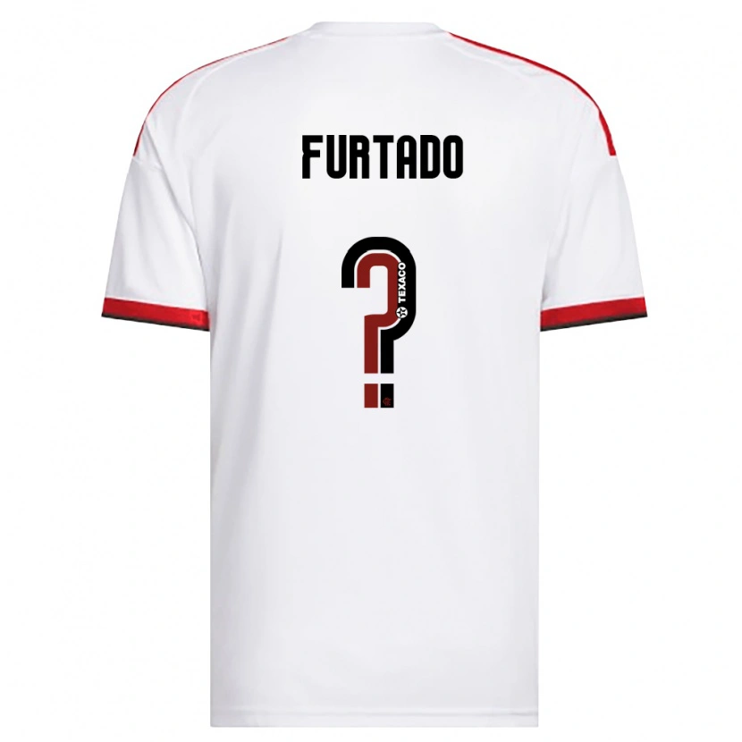 Danxen Kinderen Lucas Furtado #0 Wit Rood Zwart Uitshirt Uittenue 2026/27 T-Shirt België