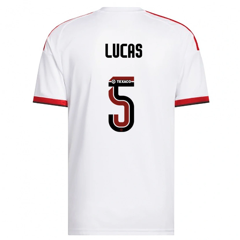 Danxen Kinderen Rayan Lucas #5 Wit Rood Zwart Uitshirt Uittenue 2026/27 T-Shirt België