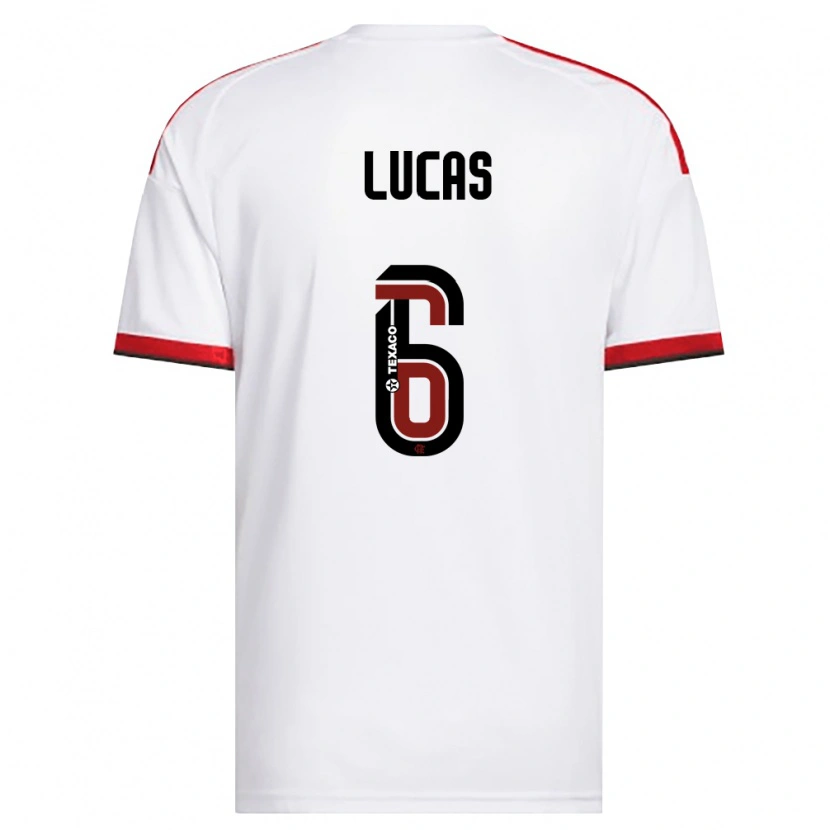 Danxen Kinderen Ayrton Lucas #6 Wit Rood Zwart Uitshirt Uittenue 2026/27 T-Shirt België