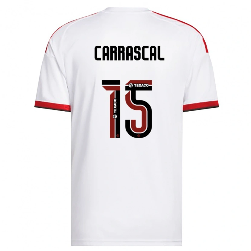 Danxen Kinderen Jorge Carrascal #15 Wit Rood Zwart Uitshirt Uittenue 2026/27 T-Shirt België