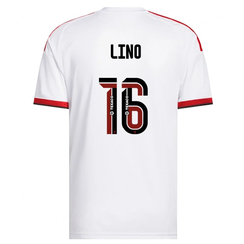 Danxen Kinderen Samuel Lino #16 Wit Rood Zwart Uitshirt Uittenue 2026/27 T-Shirt België