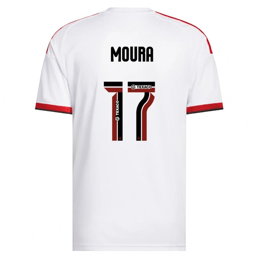 Danxen Kinderen Hugo Moura #17 Wit Rood Zwart Uitshirt Uittenue 2026/27 T-Shirt België