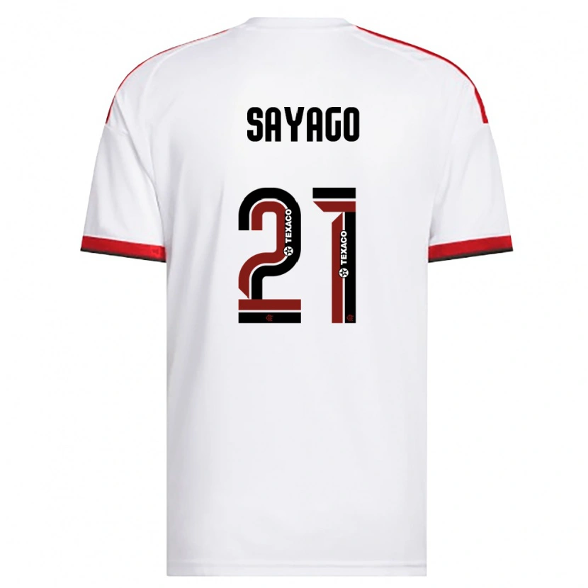Danxen Kinderen Juan Sayago #21 Wit Rood Zwart Uitshirt Uittenue 2026/27 T-Shirt België