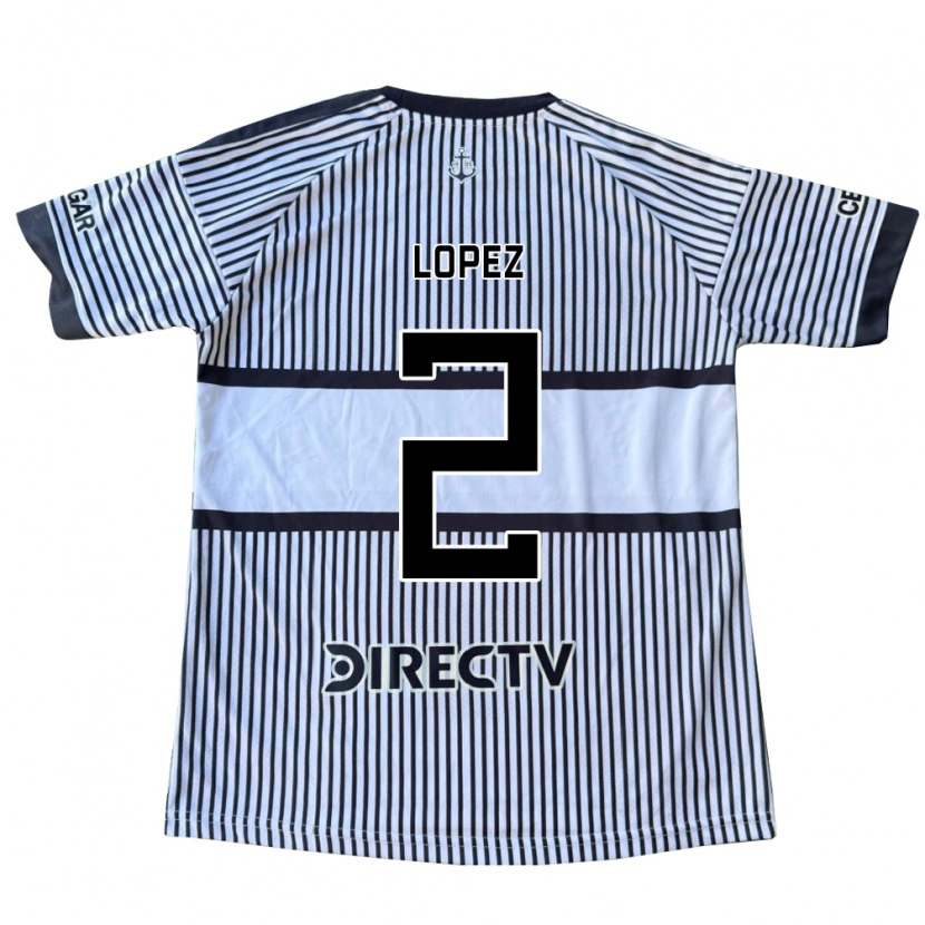 Danxen Kinderen Lisandro Lopez #2 Wit Zwart Geel Uitshirt Uittenue 2026/27 T-Shirt België