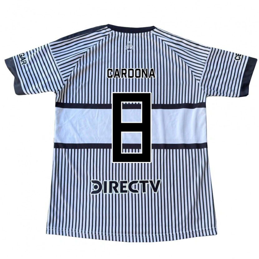 Danxen Kinderen Edwin Cardona #8 Wit Zwart Geel Uitshirt Uittenue 2026/27 T-Shirt België