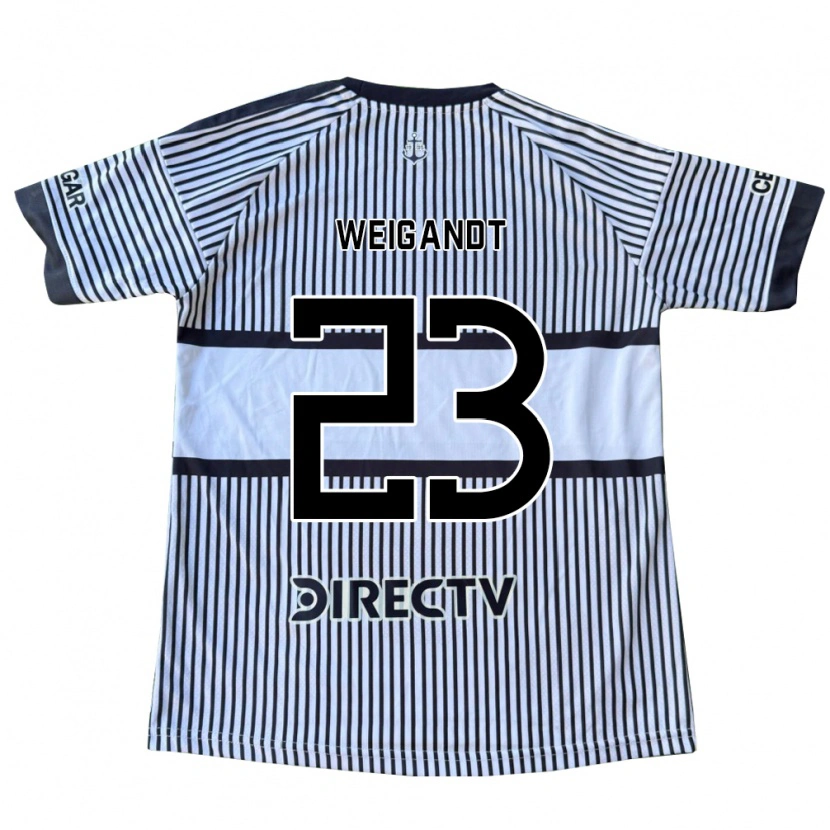 Danxen Kinderen Marcelo Weigandt #23 Wit Zwart Geel Uitshirt Uittenue 2026/27 T-Shirt België