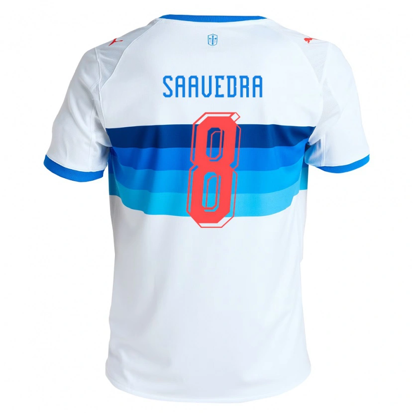 Danxen Heren Ignacio Saavedra #8 Wit Hemelsblauw Thuisshirt Thuistenue 2026/27 T-Shirt België