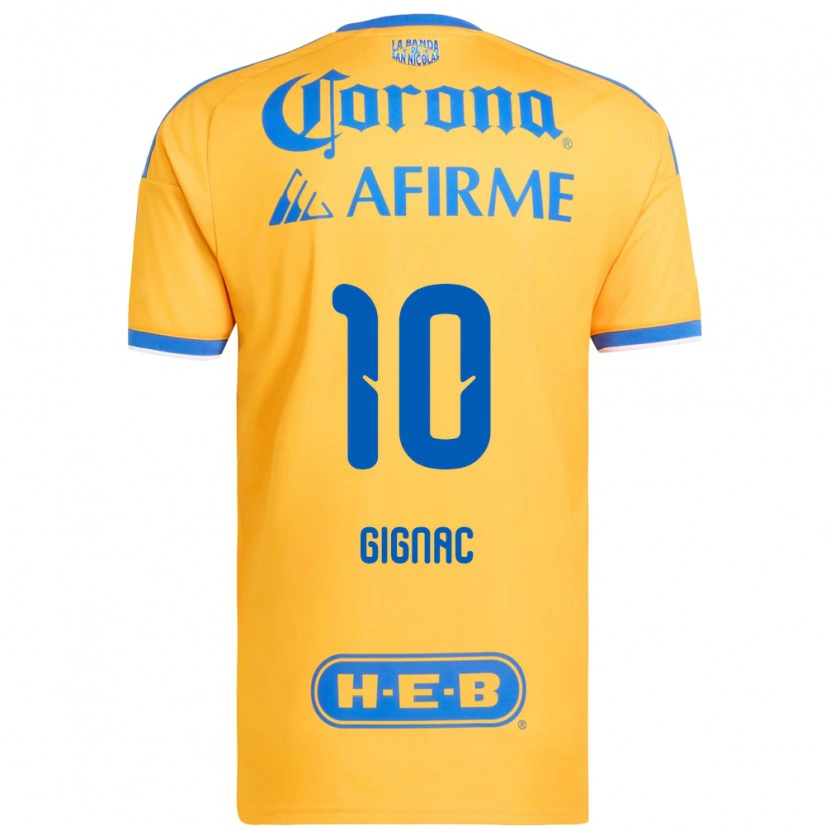 Danxen Heren Andre-Pierre Gignac #10 Geel Blauw Thuisshirt Thuistenue 2026/27 T-Shirt België