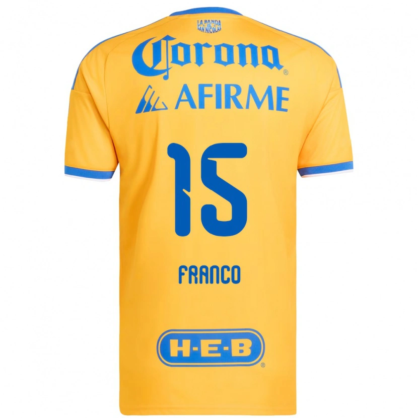 Danxen Heren Alan Franco #15 Geel Blauw Thuisshirt Thuistenue 2026/27 T-Shirt België