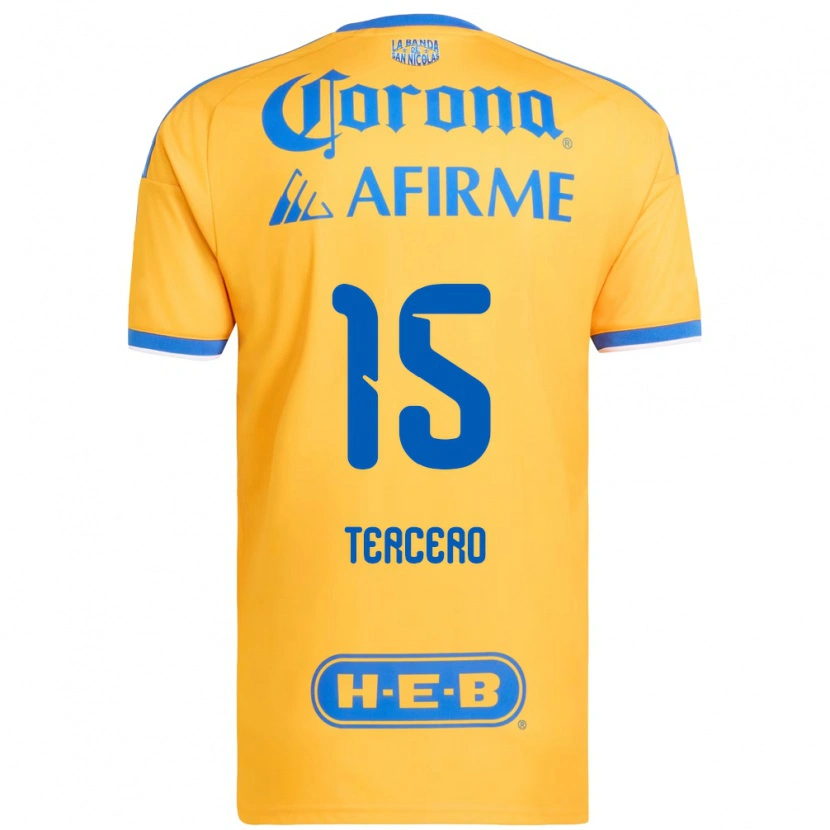 Danxen Heren Eduardo Tercero #15 Geel Blauw Thuisshirt Thuistenue 2026/27 T-Shirt België