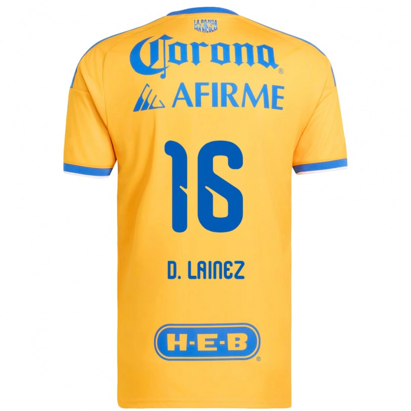 Danxen Heren Diego Lainez #16 Geel Blauw Thuisshirt Thuistenue 2026/27 T-Shirt België