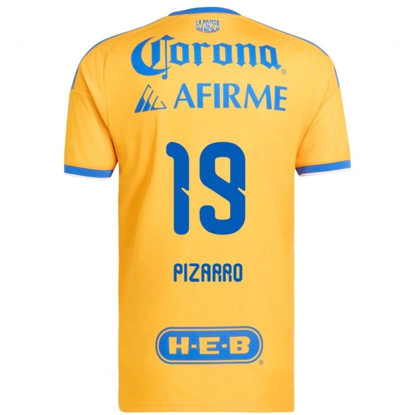 Danxen Heren Guido Pizarro #19 Geel Blauw Thuisshirt Thuistenue 2026/27 T-Shirt België