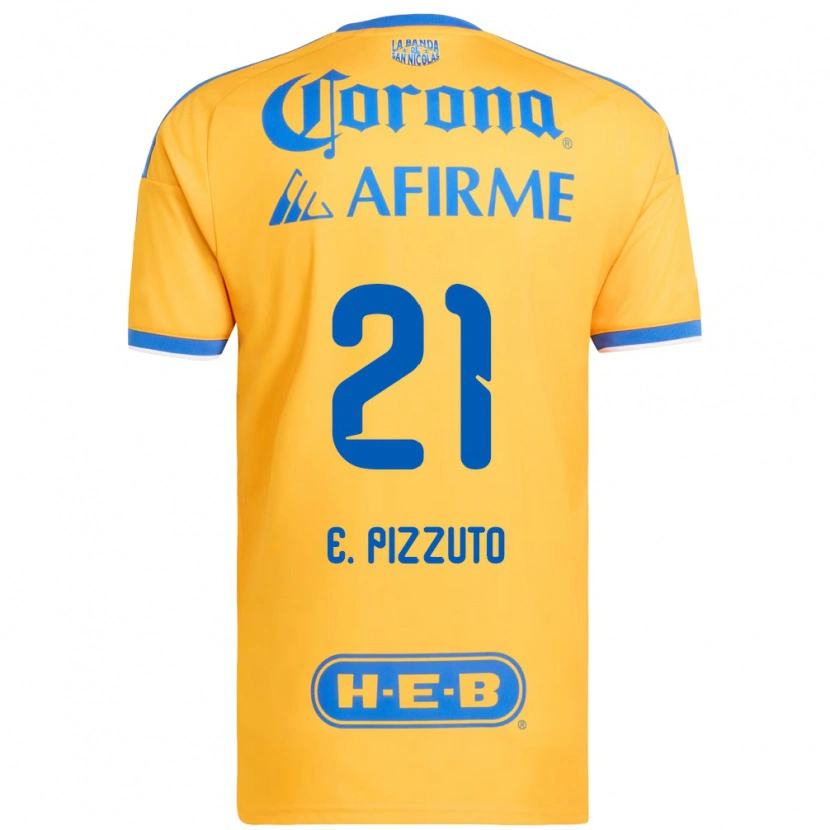 Danxen Heren Eugenio Pizzuto #21 Geel Blauw Thuisshirt Thuistenue 2026/27 T-Shirt België