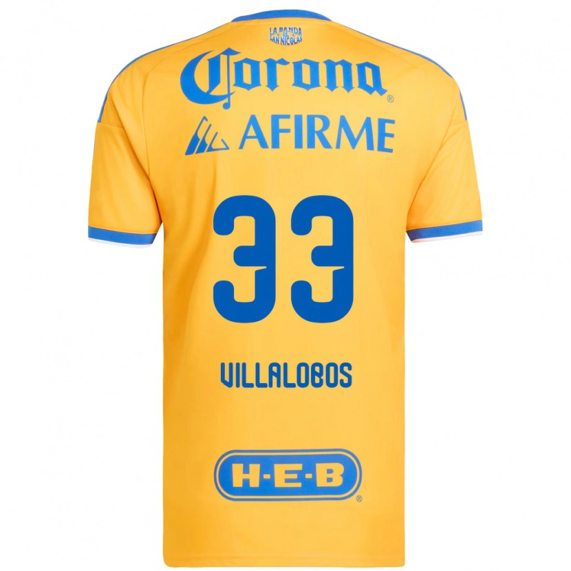 Danxen Heren Vania Villalobos #33 Geel Blauw Thuisshirt Thuistenue 2026/27 T-Shirt België