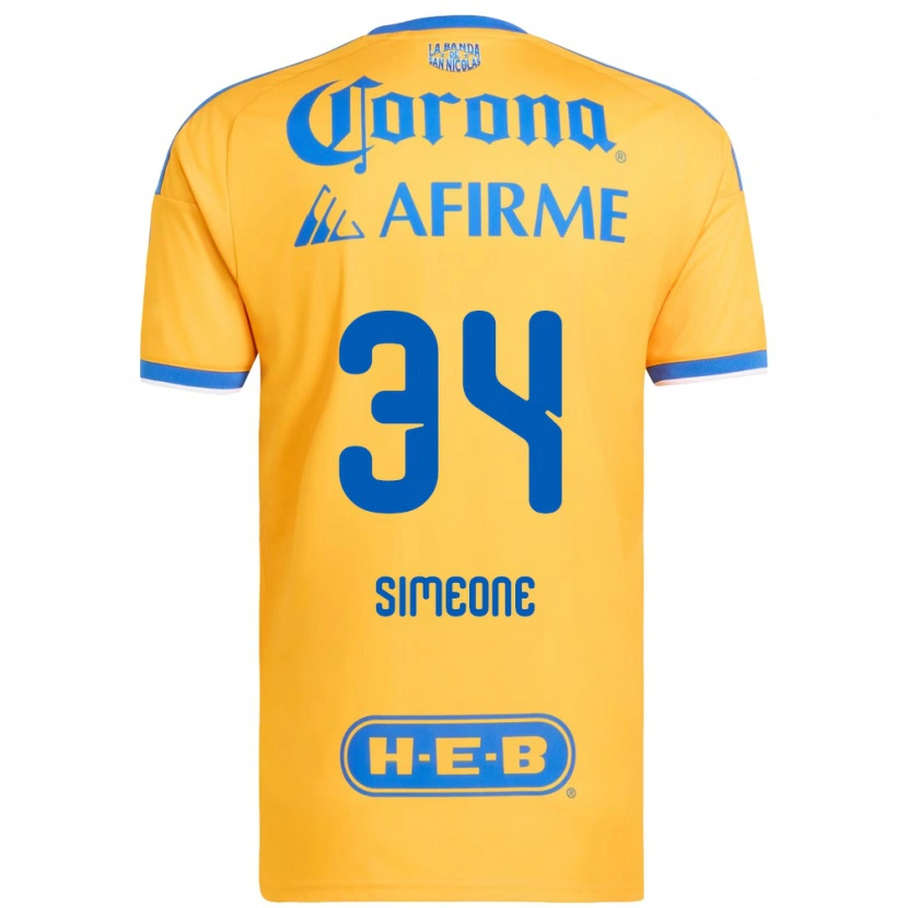 Danxen Heren Henrique Simeone #34 Geel Blauw Thuisshirt Thuistenue 2026/27 T-Shirt België