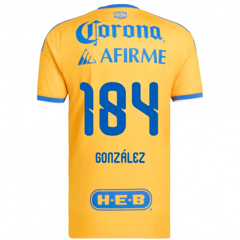 Danxen Heren Erick González #184 Geel Blauw Thuisshirt Thuistenue 2026/27 T-Shirt België
