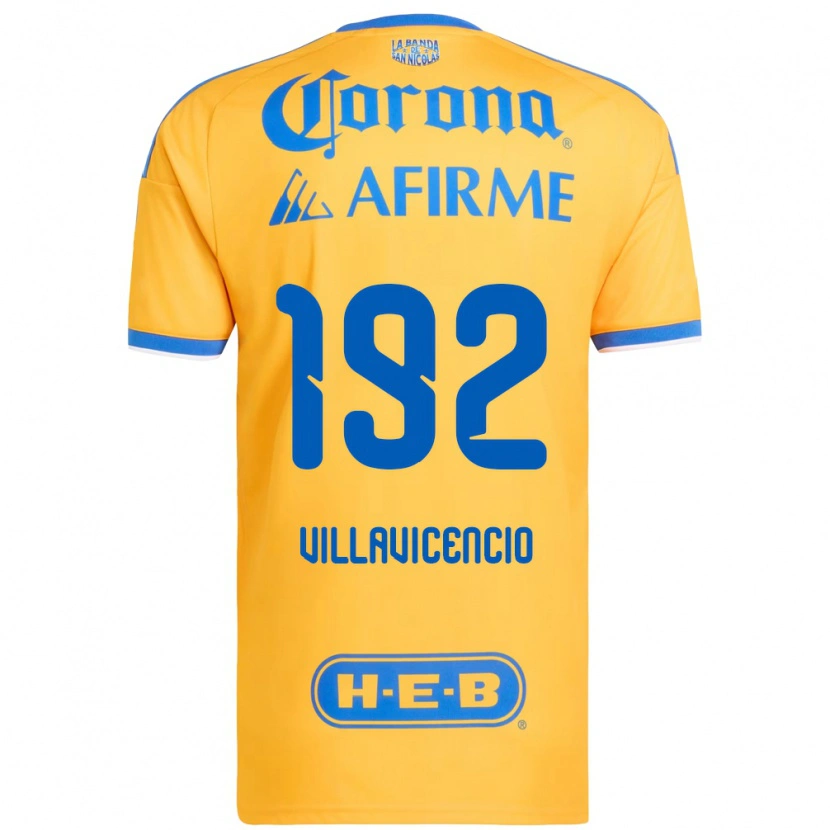 Danxen Heren Edgar Villavicencio #192 Geel Blauw Thuisshirt Thuistenue 2026/27 T-Shirt België