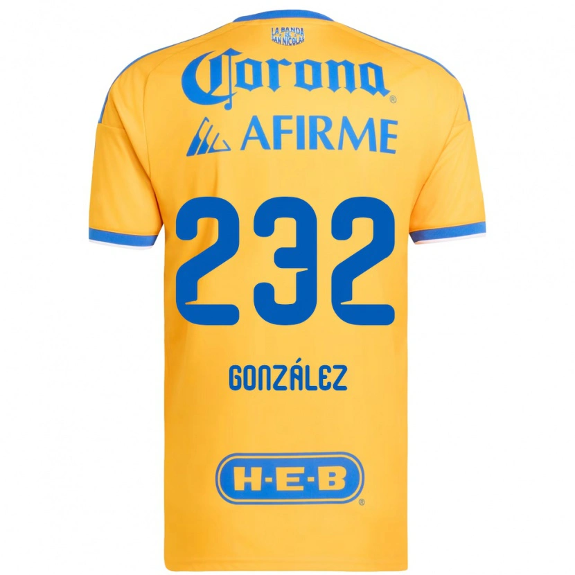 Danxen Heren César González #232 Geel Blauw Thuisshirt Thuistenue 2026/27 T-Shirt België