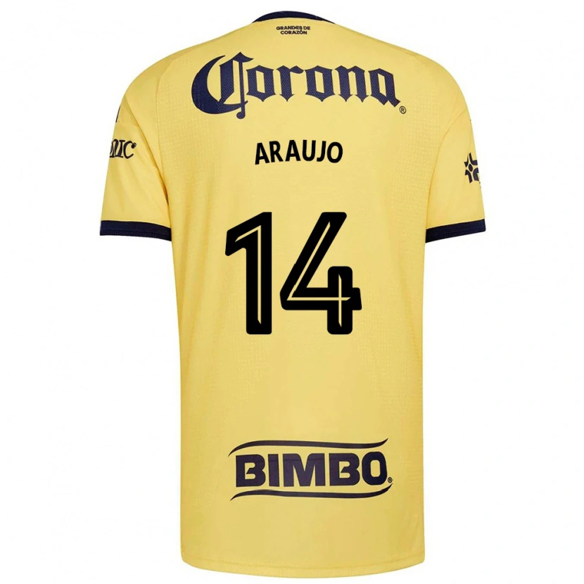 Danxen Heren Nestor Araujo #14 Geel Rood Zwart Thuisshirt Thuistenue 2026/27 T-Shirt België