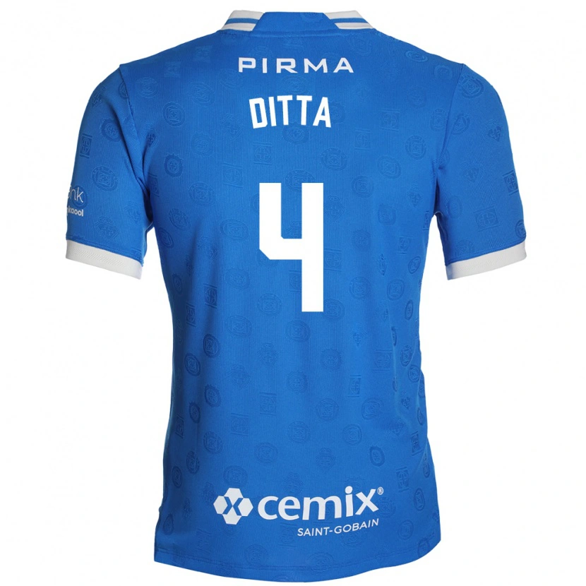 Danxen Heren Willer Ditta #4 Blauw Wit Rood Thuisshirt Thuistenue 2026/27 T-Shirt België