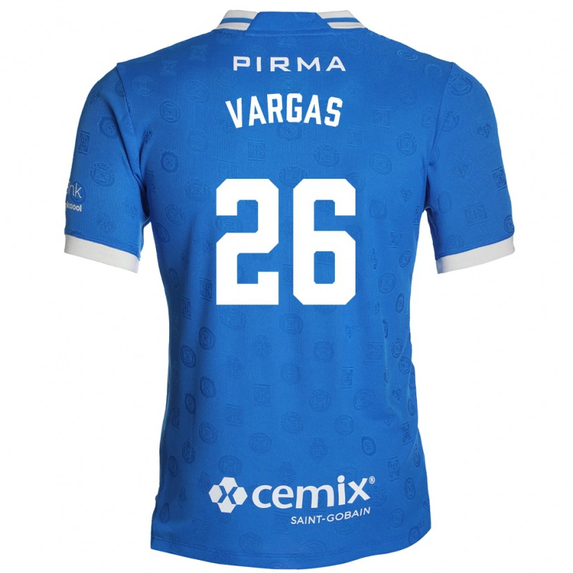 Danxen Heren Carlos Vargas #26 Blauw Wit Rood Thuisshirt Thuistenue 2026/27 T-Shirt België