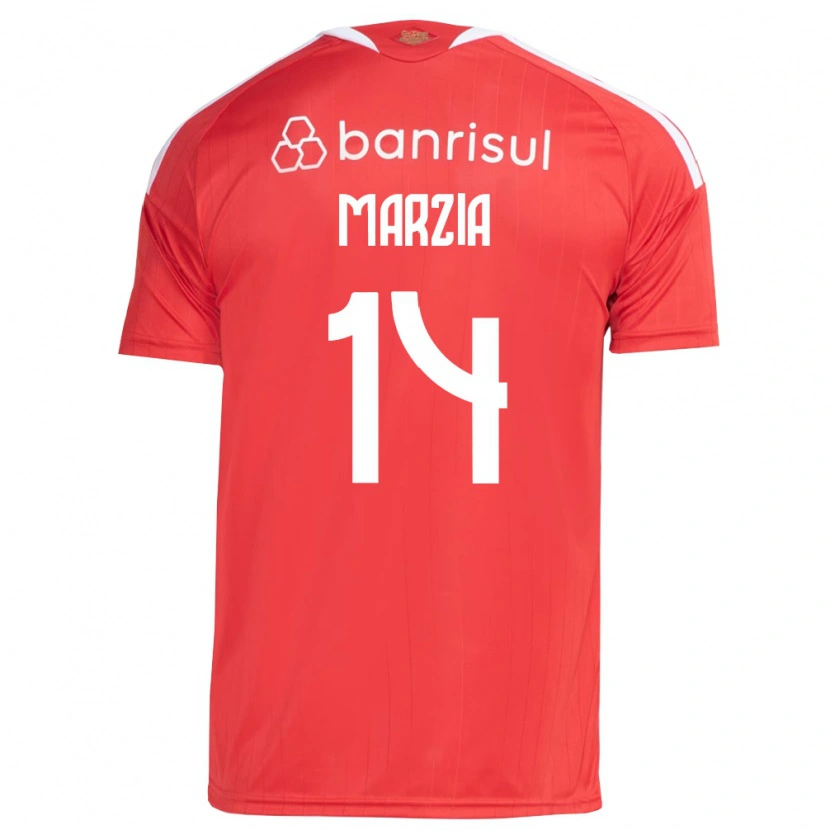 Danxen Heren Marzia #14 Rood Wit Thuisshirt Thuistenue 2026/27 T-Shirt België