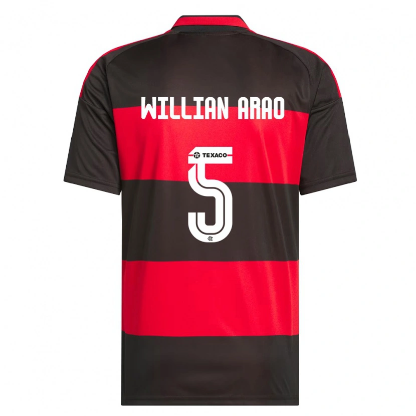 Danxen Heren Willian Arao #5 Rood Zwart Wit Thuisshirt Thuistenue 2026/27 T-Shirt België