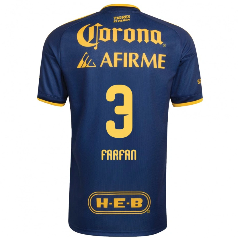 Danxen Heren Marco Farfán #3 Koninklijk Blauw Geel Uitshirt Uittenue 2026/27 T-Shirt België