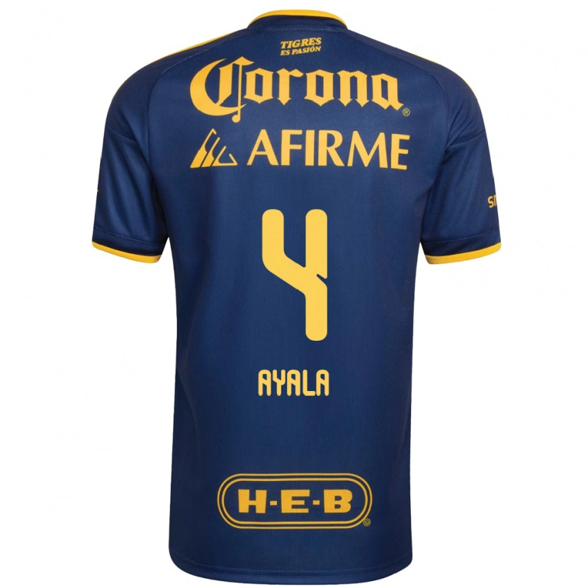 Danxen Heren Hugo Ayala #4 Koninklijk Blauw Geel Uitshirt Uittenue 2026/27 T-Shirt België