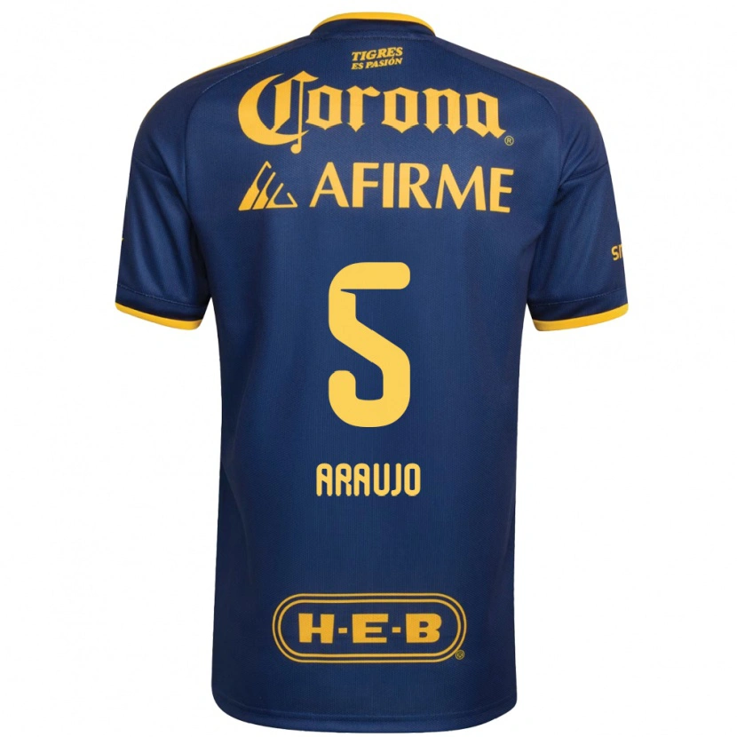 Danxen Heren César Araújo #5 Koninklijk Blauw Geel Uitshirt Uittenue 2026/27 T-Shirt België