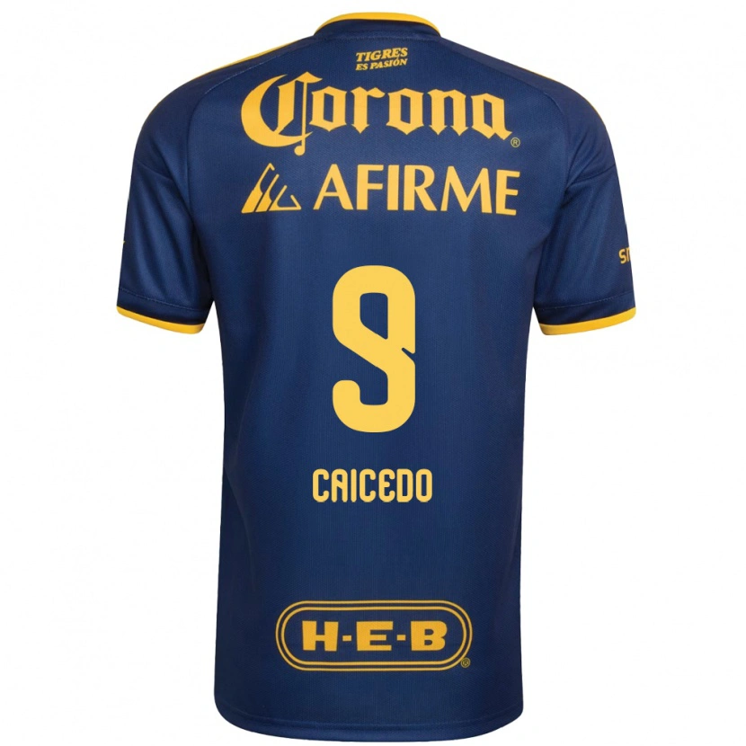 Danxen Heren Jordy Caicedo #9 Koninklijk Blauw Geel Uitshirt Uittenue 2026/27 T-Shirt België