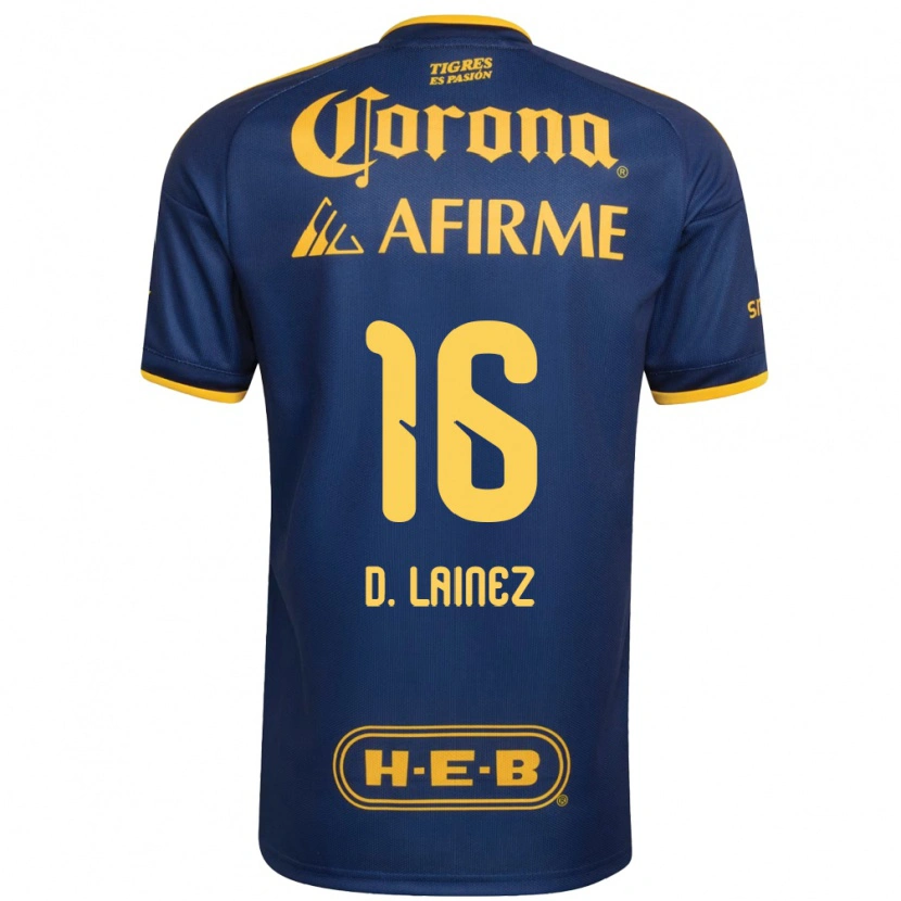 Danxen Heren Diego Lainez #16 Koninklijk Blauw Geel Uitshirt Uittenue 2026/27 T-Shirt België