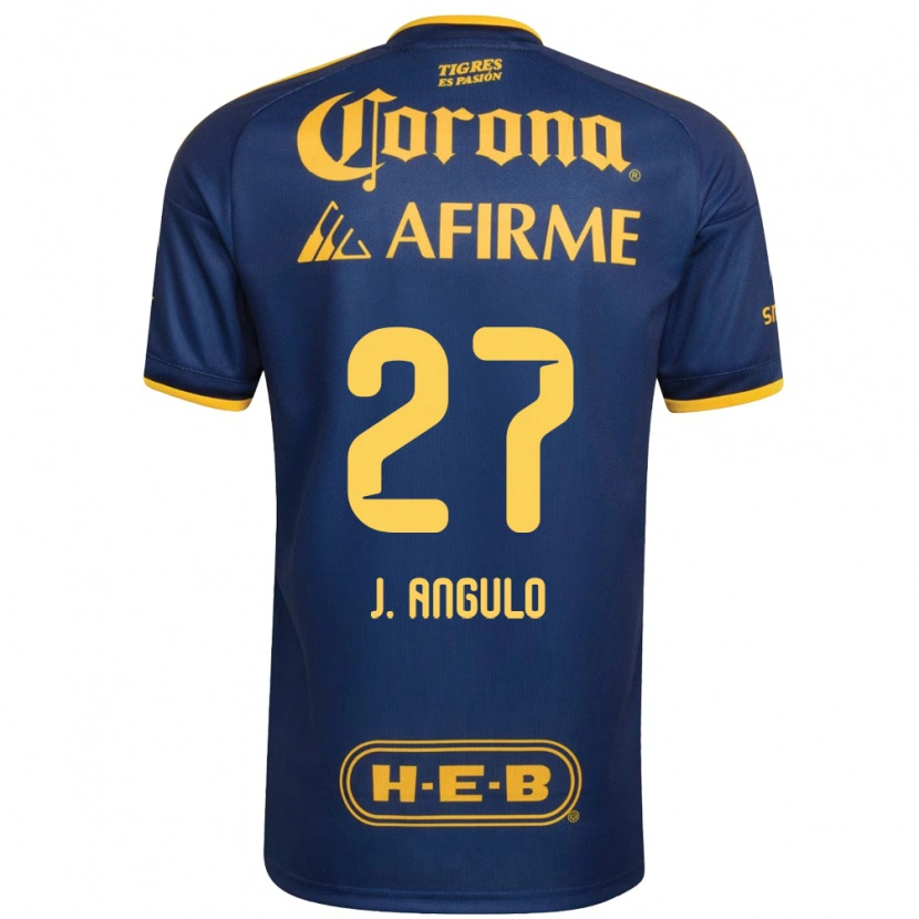 Danxen Heren Jesús Angulo #27 Koninklijk Blauw Geel Uitshirt Uittenue 2026/27 T-Shirt België