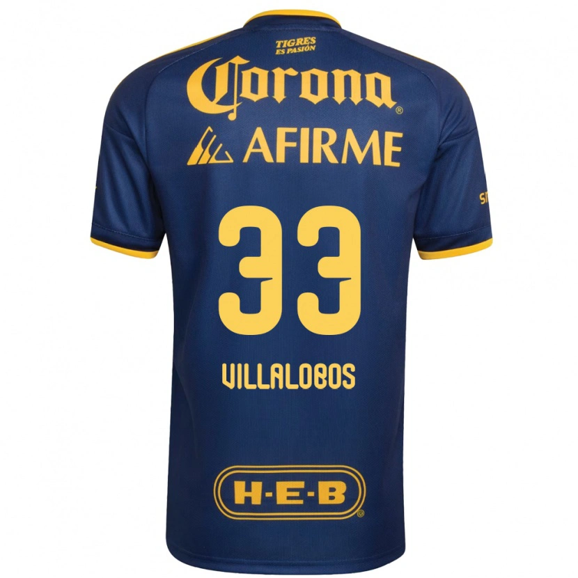 Danxen Heren Vania Villalobos #33 Koninklijk Blauw Geel Uitshirt Uittenue 2026/27 T-Shirt België