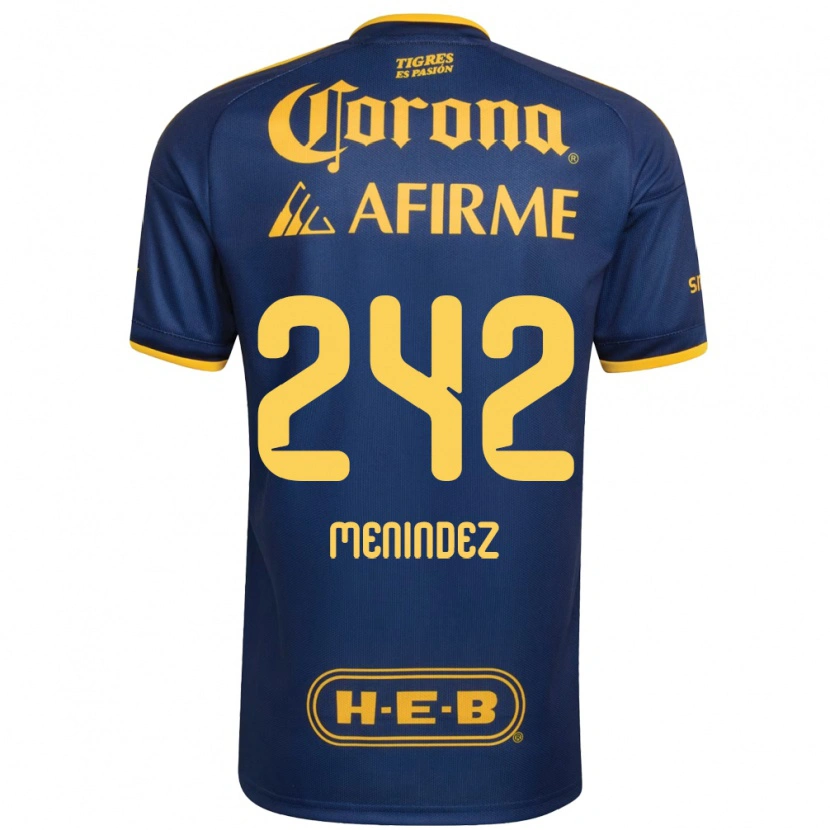 Danxen Heren Jonathan Menindez #242 Koninklijk Blauw Geel Uitshirt Uittenue 2026/27 T-Shirt België