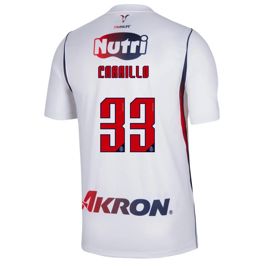 Danxen Heren Jordán Carrillo #33 Wit Marineblauw Rood Uitshirt Uittenue 2026/27 T-Shirt België