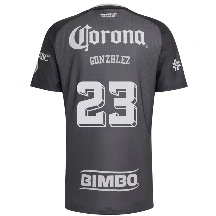 Danxen Heren Itzel Gonzalez #23 Grijs Wit Zwart Uitshirt Uittenue 2026/27 T-Shirt België