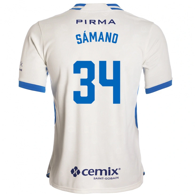 Danxen Heren Leonardo Sámano #34 Wit Blauw Rood Uitshirt Uittenue 2026/27 T-Shirt België