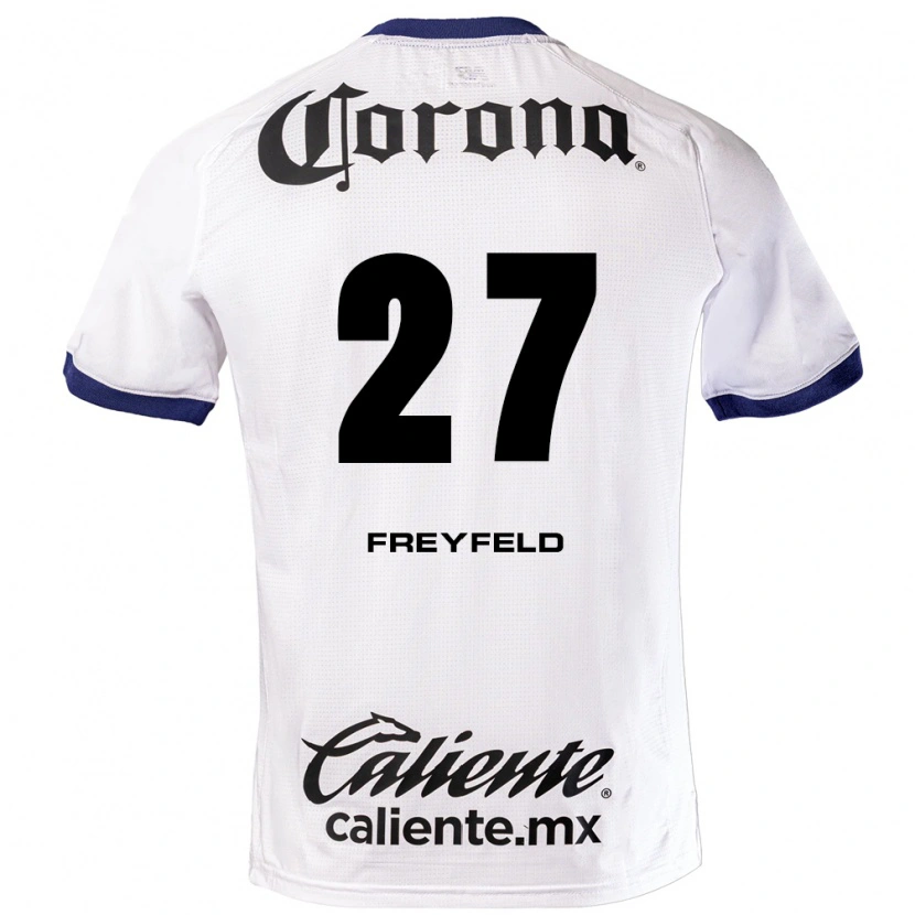 Danxen Heren Emiliano Freyfeld #27 Wit Blauw Zwart Uitshirt Uittenue 2026/27 T-Shirt België